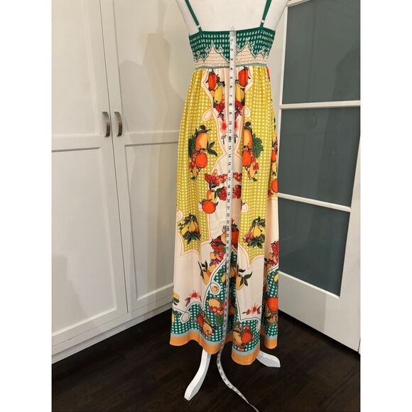 Women's Multicolor Tropical Square Neck Smocked Sleeveless Summer Dress Medium - Picture 4 of 8